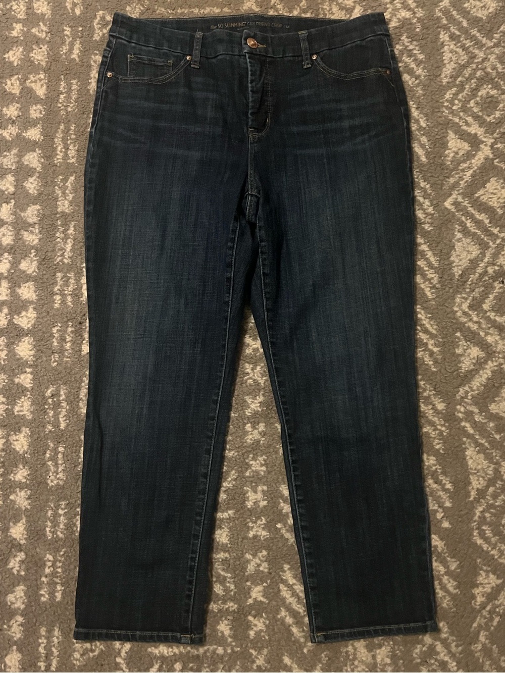 Chico's Dark Navy Straight-Leg cropped Jeans size 1.5 (size 10) (A216)